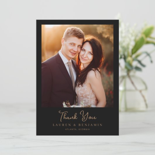 Celestial Romance Wedding Bedankkaart (Staand voorkant)