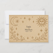 Celestial Romance Zon en Maan Ontwerp Bedankkaart (Achterkant)