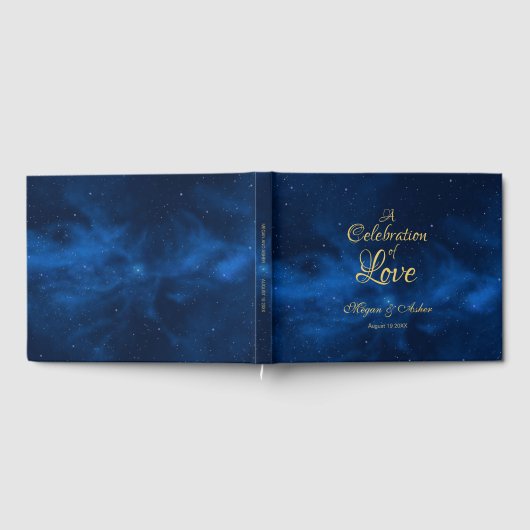 Celestial Romantic Blue Nebula Galaxy Gastenboek (Volledig)