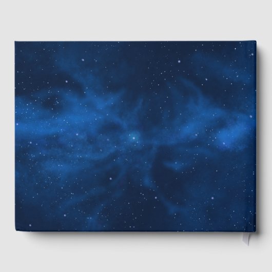 Celestial Romantic Blue Nebula Galaxy Gastenboek (Achterkant)
