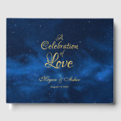 Celestial Romantic Blue Nebula Galaxy Gastenboek (Voorkant)