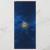 Celestial Romantic Blue Universe Gold Glitter Menu (Achterkant)