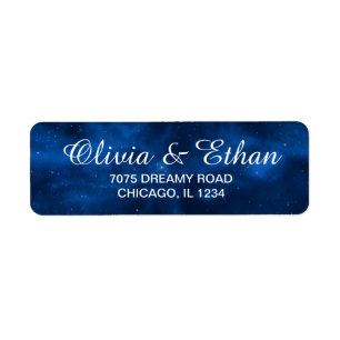 Celestial Romantic Blue Universe Label