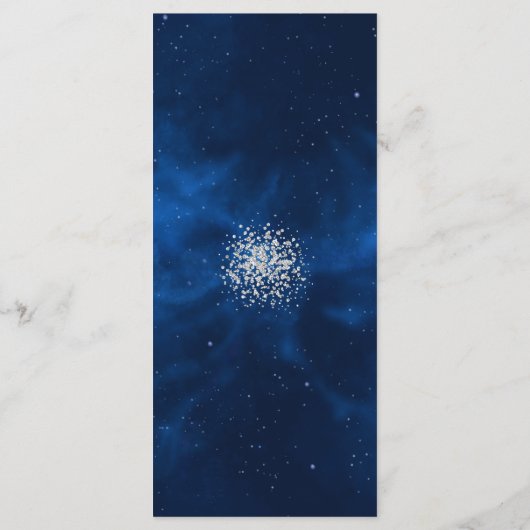 Celestial Romantic Blue Universe Silv Glitter Menu (Achterkant)