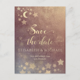 Celestial romantic moon and sterren calligraphy an aankondigingskaart