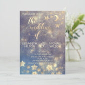 Celestial romantic moon and sterren calligraphy Go Kaart (Staand voorkant)