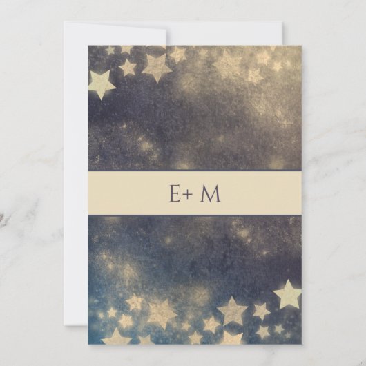 Celestial romantic moon and sterren calligraphy Go Kaart (Achterkant)