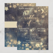 Celestial romantic moon and sterren calligraphy Go Kaart (Voorkant / Achterkant)