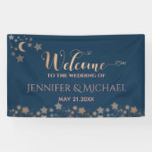 Celestial romantic moon and sterren calligraphy spandoek (Horizontaal)