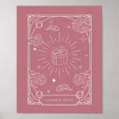 Celestial Roos Baby shower Kaarten & Cadeaubordje Poster (Voorkant)