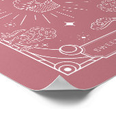 Celestial Roos Baby shower Sweets & Treats Teken Poster (Hoek)