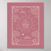 Celestial Roos Baby shower Sweets & Treats Teken Poster (Voorkant)