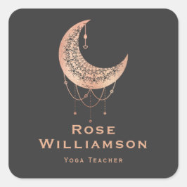 Celestial Roos gouden halve maan zaken Vierkante Sticker