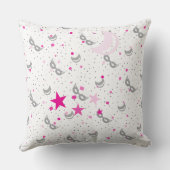 Celestial Roze Maan en Sterren Mardi Gras Kussen (Achterkant)