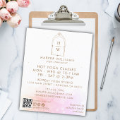 Celestial Roze Monogram Yoga Instructeur QR Code Flyer