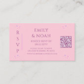 Celestial Roze Paarse Budget QR Code RSVP Foto Informatiekaartje (Voorkant)