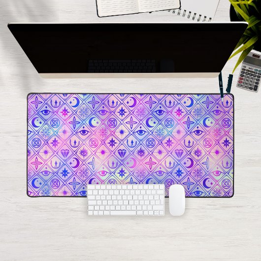 Celestial Roze Paarse Tarot Patroon Aangepaste naa Bureaumat