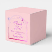 Celestial Roze Paarse Zon Maan Sterren Huwelijk Bedankdoosjes (Achterkant)