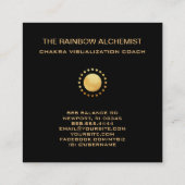 *~* Celestial Sacred Geometry Chakra Gold Glitter Vierkante Visitekaartje (Achterkant)