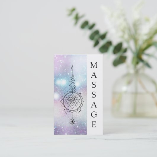 *~* Celestial Sacred Geometry Massage Nirvana Visitekaartje (Staand voorkant)