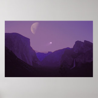 Celestial Sailing poster Yosemite valdusk Moon