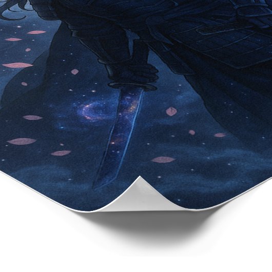 Celestial Samurai Poster | Dark Fantasy Anime Wall (Hoek)