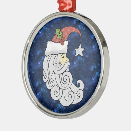 Celestial Santa Metalen Ornament (Links)