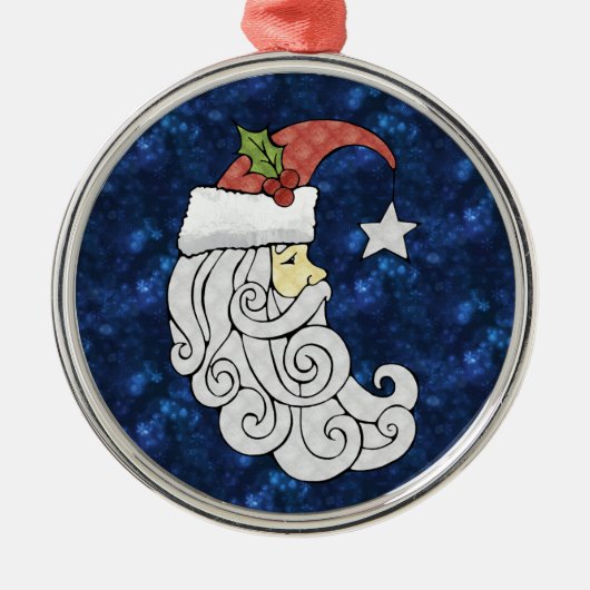 Celestial Santa Metalen Ornament (Voorkant)