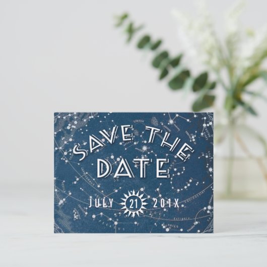Celestial Save the Date Briefkaart (Staand voorkant)