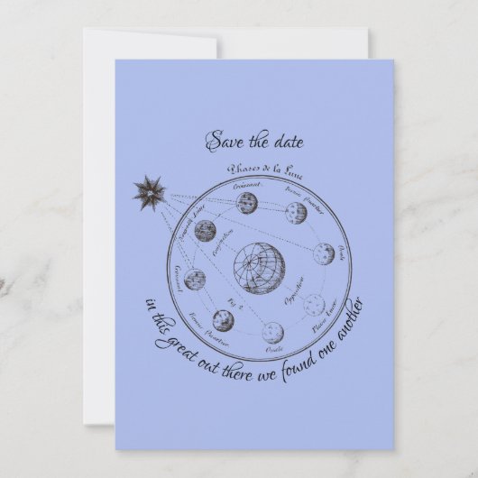 Celestial Save the Date Classic Round Sticker Kaart (Voorkant)