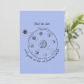 Celestial Save the Date Classic Round Sticker Kaart (Staand voorkant)