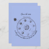 Celestial Save the Date Classic Round Sticker Kaart (Voorkant / Achterkant)
