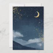 Celestial Save the Date | Navy & Gold Starry Night Kaart (Achterkant)