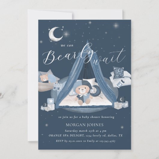 Celestial Schattige Barly Wait Baby shower Kaart (Voorkant)