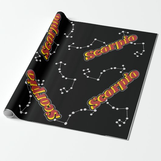 Celestial Scorpio: Constellation Scorpion Artwork Cadeaupapier (Uitgerold)