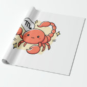 Celestial Scorpio Zodiac Chibi Line Art Gift Cadeaupapier (Uitgerold)