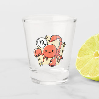 Celestial Scorpio Zodiac Chibi Line Art Gift Shot Glas
