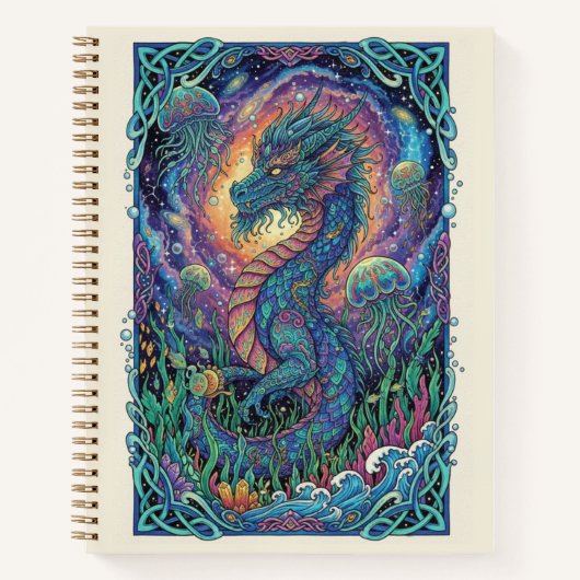 Celestial Sea Dragon Aquatic Zen tangle Journal Notitieboek (Voorkant)