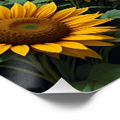 Celestial Sentience: Robot in Sunflower Fields Perfect Poster (Hoek)