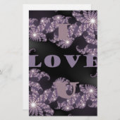 Celestial Sentiments I Love You Galactische Groet Briefpapier (Voorkant / Achterkant)