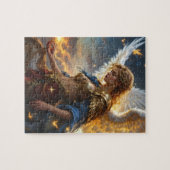 Celestial Sentinel – Engel van de Dageraad en Godd Legpuzzel (Horizontaal)