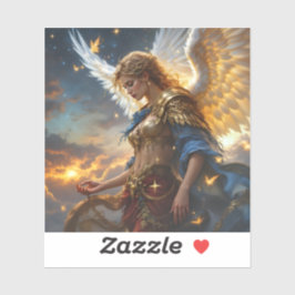 Celestial Sentinel – Engel van de Dageraad en Godd Sticker