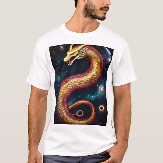 Celestial Serpent - Bewaker van de Kosmos T-shirt (Voorkant)