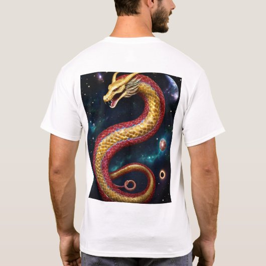 Celestial Serpent - Bewaker van de Kosmos T-shirt (Achterkant)