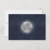 Celestial Silver Crescent Moon RSVP Response Kaart (Achterkant)