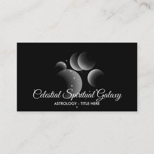 Celestial Silver Galaxy Cluster Visitekaartje (Voorkant)