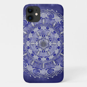 Celestial Silver Triple Moon Goddess Mandala Case-Mate iPhone Case