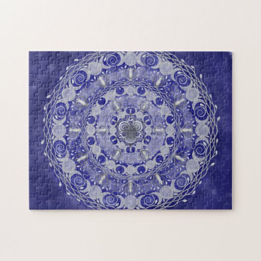 Celestial Silver Triple Moon Goddess Mandala Legpuzzel (Horizontaal)