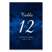Celestial Silver Universe Wedding Table Number Kaart (Voorkant)