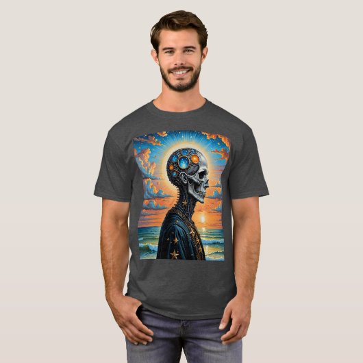 Celestial Skeleton Sunset Art Shirt (Voorkant volledig)